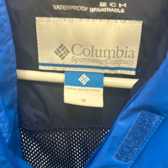 Columbia Blue Zip Up Rain Jacket Size M - Picture 4 of 6
